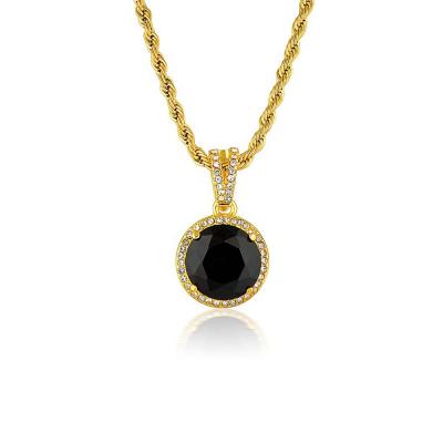 China FASHIONABLE Gold Plated Jewelry Necklace Tasty Black Stone Necklace Luxury Gold Necklace for sale