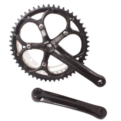 China Hot Selling Mountian Bike Chinese CNC Transmission Road Folding Bike Crankset Bicycle Crank Arm Track 48t Parts Bike Single Speed ​​Crankset Black OEM for sale