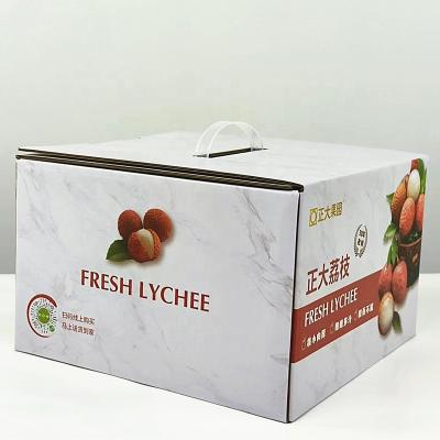 China Recycled Materials Best Selling Corrugated Card Paper Fruit Packaging Box Lychee Cardboard Transport Shipping Box for sale