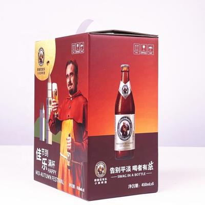 China Recyclable Packaging Cardboard Bespoke Custom Six Pack Beer Box Custom Logo Beverage Edge Boxes for sale