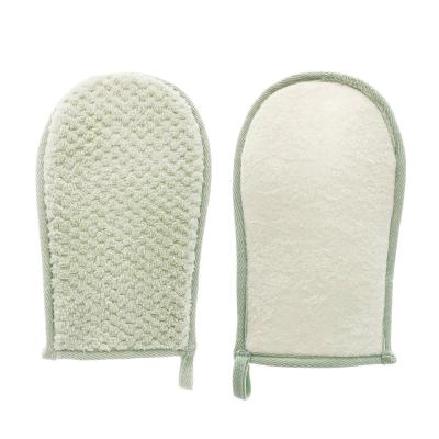 China All Natural Customized Color Shower Sponge Body Scrubber Cleaning Bath Exfoliating Scrubber Glove for sale