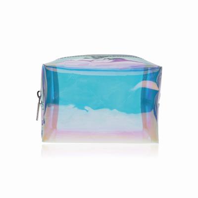 China Custom logo holographic makeup tpu pouch bag holographic cosmetic bags holographic cosmetic bag clear transparent holographic cosmetic bag for sale