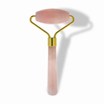 China Natural face lift jade roller massager gua sha beauty rose quartz facial massager pink beauty roller for sale