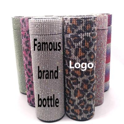 China Famous Designed Success Brand Rhinestone OEM Logo LED Stainless Steel Water Tumbler PORTABLE for sale