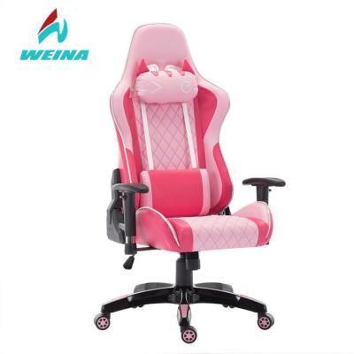 China 2021 Factory New Design Pink Girl Adjustable Swivel Leather PU Gaming Chair 2021 for sale