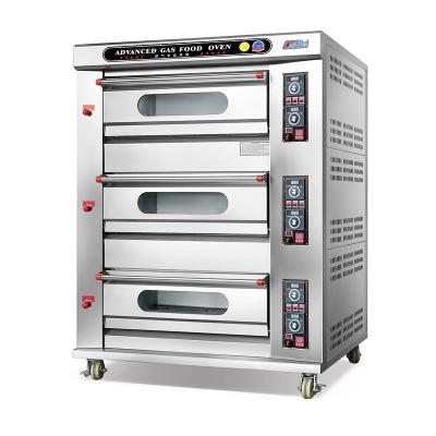 China Bakery High productivity stainless steel bakery equipment commercial gas pizza oven for bread baking for sale