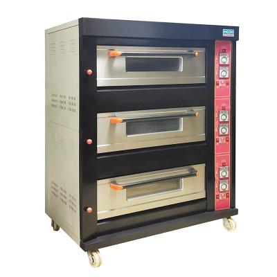 China Snack food factory Factory customized commercial pizza baking 3 deck 6 trays bakery bread gas ovens for sale italy for sale