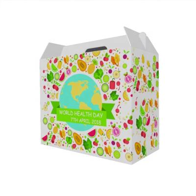 China Custom Yummy Recycled Fruit Color Corrugated Packaging Materials Paperboard With Handle for sale