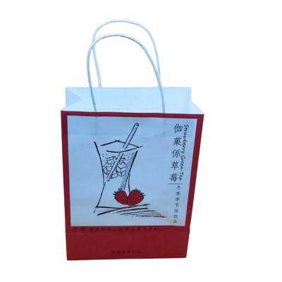 China Recyclable Customized Fruity Strawberry Winter Drink Packaging Gift Bag for sale