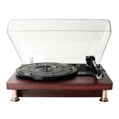 China Wholesale Price 2 Inch Turntable Classic Wooden Portable BT Vinyl Record Player for sale