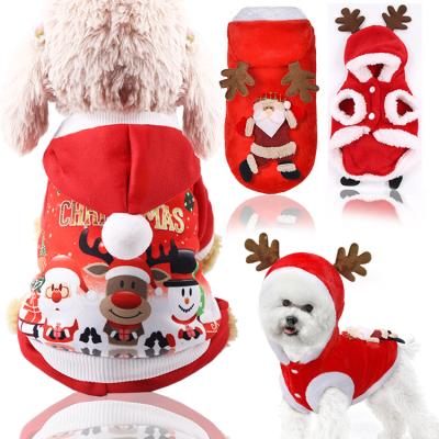 China Santa Claus Snowman Christmas Four Legged Elk Sweater Fleece Sweater Dog Clothes Pet Clothes Dog Clothes Legable Autumn Winter for sale