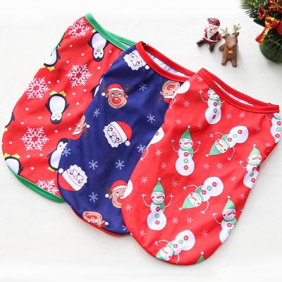 China Sustainable Pet Clothing For Dogs Cute Christmas Decoration Dog T-shirt Puppy Clothes Casual Sweater Vests For Pets for sale