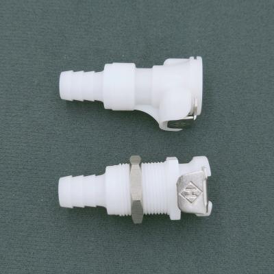 China LUMINOUS Panel Mount Bulkhead Tubing Connector POM Non-Valved Quick Disconnect Female Coupling Body 1/8