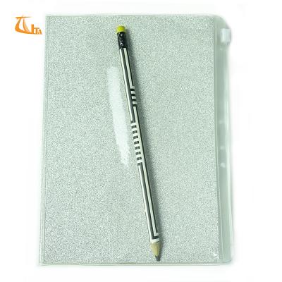 China China Factory Printed Cute All Kinds Of A5 School Pen Holder Glitter Black Notebook With PVC Pocket for sale