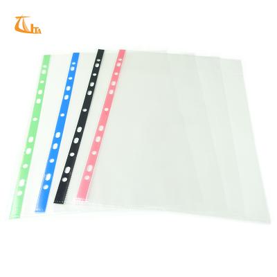 China PP A4 Size 11 Holes PP Sheet Protector Clear Color Sheet Protectors for sale