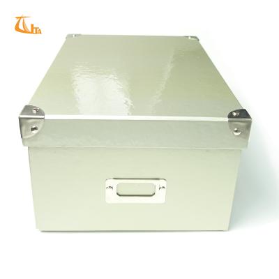 China Hot Sales Collapsible Collapsible Silver Color A4 Cardboard Storage Boxes With Lid for sale