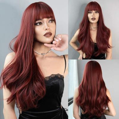 China Synthetic Body Wave Wigs For Women Ombre Long Wavy Red Wig Wavy Natural Heat Resistant Lolita Cosplay Party Wigs for sale