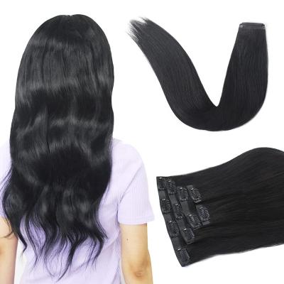 China Silky Straight Wave Clip In Highlights Thick Light Brown Platinum Hair Straight Hair Color Blonde Clip On Real Hair Extension for sale