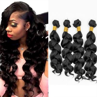 China Silky Straight Loose Wave Deep Wave Bundles Synthetic Hair Extensions For Color Women 4 Bundles Loose Curly Wig Weaving 16 18 Inches Synthetic Wigs for sale