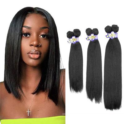 China Yaki Silky Straight Wave Straight 6 Bundles Wigs Synthetic Hair Extensions Short Bundle Hair Ombre Red Bundles Straight Weaving Heat Resistant Fiber for sale