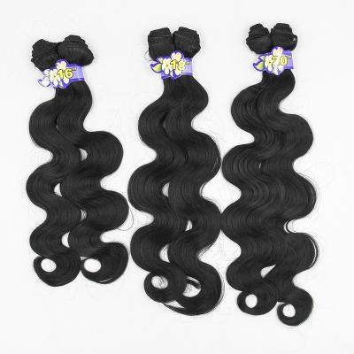 China Silky Straight Wave 16 18 20 Inch Body Wave Bundles Weave Wig Black Brown Color Synthetic Hair Heat Resistant Hair Weave Bundles Hair Extension for sale