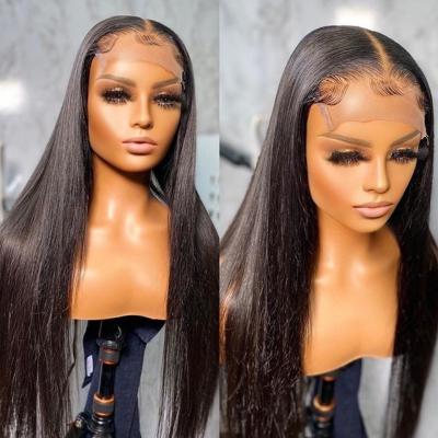 China Straight Natural Remy Human Hair Lace Front Wigs, 100% Virgin Human Hair Lace Front Wigs, 40 Inches Straight Hair Wigs For Black Women for sale