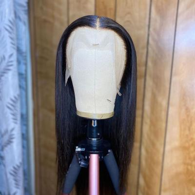 China Fake Scalp Straight Bleached Invisible Knot Deep Parting 13x4 Lace Front Human Hair Wigs, Wholesale Virgin Hair Vendors Lace Front Wig for sale