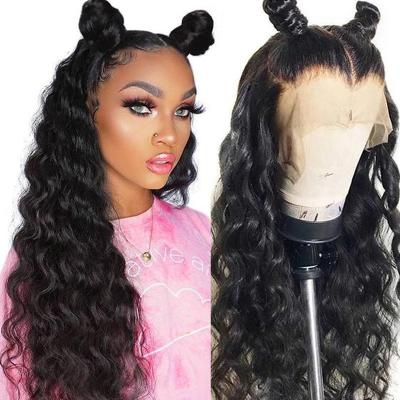 China Peruvian Loose Wave Remy Hair Transparent Lace Wigs, Grade 10a Black Virgin Loose Wave Hair, 180 Density Peruvian Hair Lace Wigs for sale