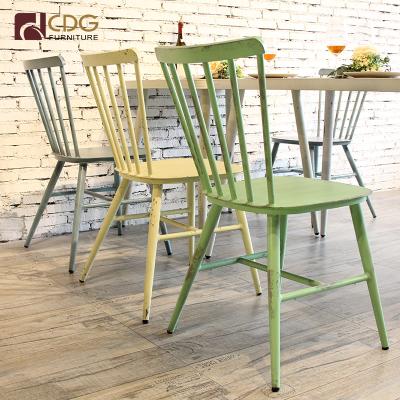 China Modern Design Comfortable Outdoor Vintage Metal Stacking Chairs Garden Furniture for sale