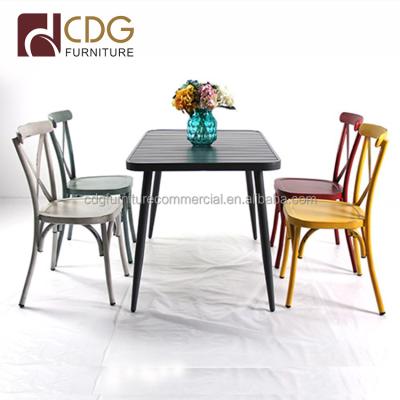 China Dining Room Set Different Size French Style Square Restaurant CDG Furniture Indoor Outdoor Aluminum Dining Room Furniture Sets for sale