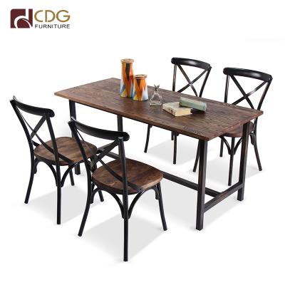 China Restaurant Table Chairs Furniture Set Solid Wood Wooden Tables And Chairs For Restaurant for sale