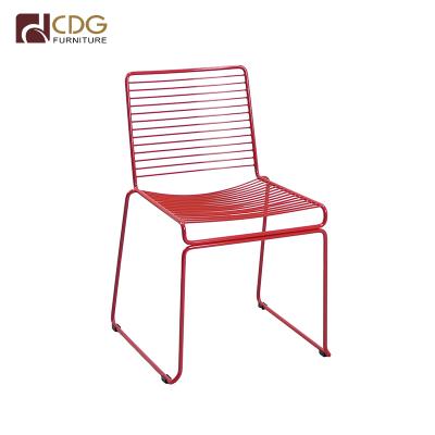 China Comfortable Modern Cafe Chairs Restaurant Dining Furniture Metal Wire Chair for sale