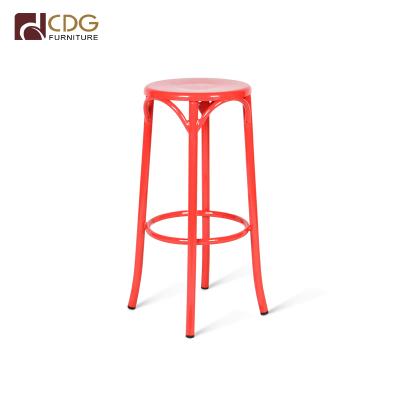 China Comfortable High Quality Commercial Distressed Outdoor Metal Chair Stools Bar Furniture Stool for sale