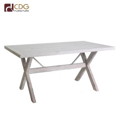 China Party Furniture Easy Indoor Dining Tables 6 Seats Metal Wedding Table for sale