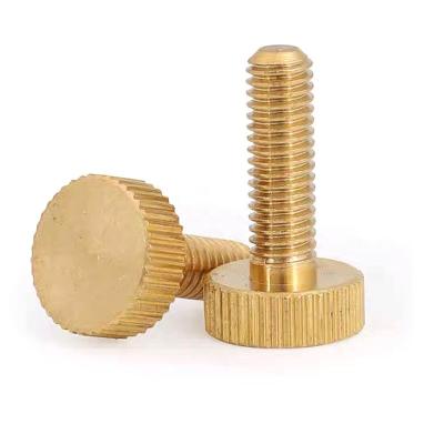 China DIN 653 Flat Head Brass Knurled Round Flat Thumb Screw M2 M3 M10 for sale