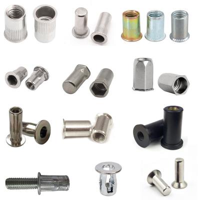 China Heavy Industry Remache Killer Knurled Aluminum Rivet Nut M3 M3 M4 M5 M6 M8 M10 M12 Flat Head Threaded Rivet for sale