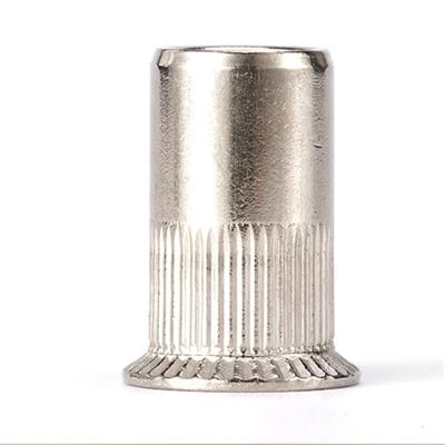 China Heavy Industry Free Samples Aluminum Knurled Body Flat Head Rivet Nut for sale