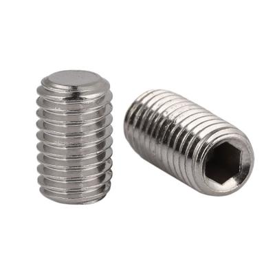 China 18-8 Stainless Steel 304 DIN913 Hex Socket Allen Worm Headless Set Screws With Flat Point for sale