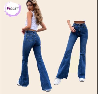 China Custom QUICK DRY logo bell bottoms flare pants jeans for women 2021 for sale