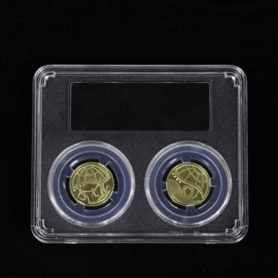 China transparent acrylic badge medal Graded coin Slab NGC type Grade Collection Coins slabs coin display case with adjust rubber  2ps Customized Shape for sale