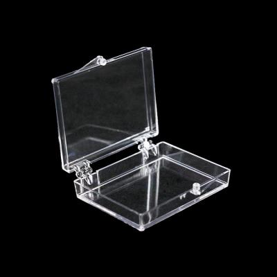 China Plastic nails packing boxes Transparent Square Flip Nail Packing Box Empty Press On Nails Storage Box badge packaging storage Customized Shape for sale