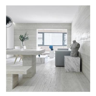 China 600x1200 Porcelain Floor Tiles 3D Travertine Bright Tile for Contemporary Living Room for sale