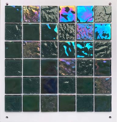 China Hotel Swimming Pool Tile Glass Mosaic in Polished Blue Ocean Mix with Shining Surface for sale