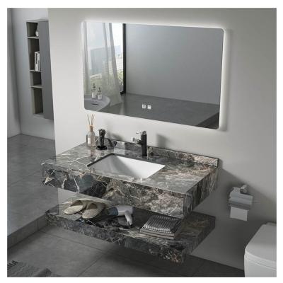 China Hotel Bathroom Vanity with Mirror Countertop in Modern Design Bathroom Mirrored Cabinet for sale