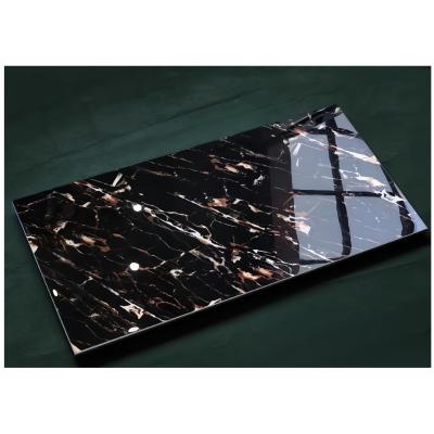 China Black High Gloss Gold Marble Shiny Decorative Floor Tile 12x6 Vitrified Tiles Perfect for sale