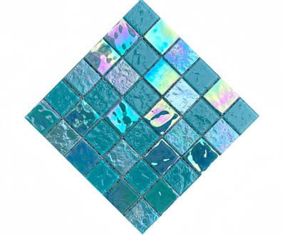 China Sea Blue Wave Glass Mosaic Tile Elevate Your Swimming Pool with Porcelain Villa Style for sale