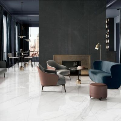 China Extra Large Format 2400mm White Marble Slab Commercial Floor Tile para Design de Interiores à venda