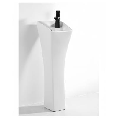 China Decoratief voetstuk wasbak voor badkamer 680x370x830mm Double-Flush Ceramic Basin Pedestal Te koop