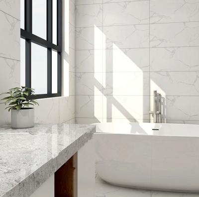 China 300x600mm Glossy Rectified White Foshan Glazed Ceramic Wall Tile Design with ACCENTS for sale