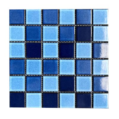 China Acid-Resistant and Antibacterial Pool Mosaic Disigne Glazed Ceramic Swimming Pool Tile for sale